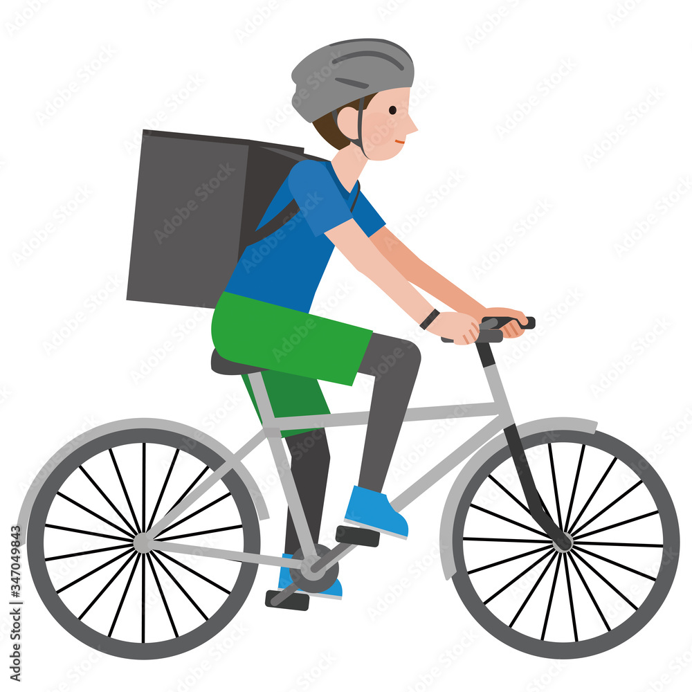 食品を自転車で配達する男性 走る イラスト Stock Vector Adobe Stock 食品を自転車で配達する男性 走る イラスト Stock Vector Adobe Stock