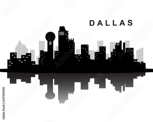 Dallas city skyline silhouette building background vector illustration photo