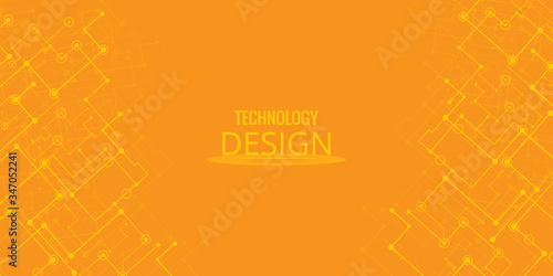 Futuristic orange technology background for science and technology