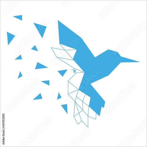 Bird logo. design logo hummingbird technology vector
