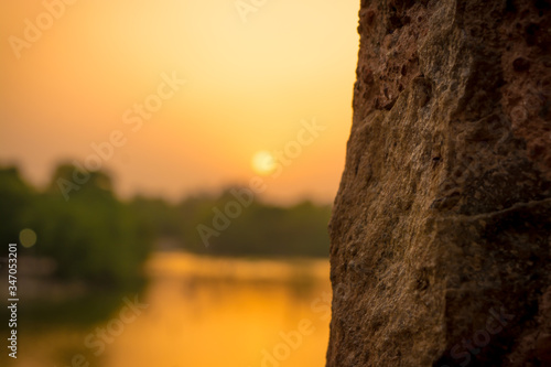 sunset over the lake