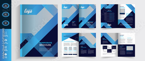 Creative Multipurpose Blue Brochure flyer template design, booklet template in a4 size, with flat vector