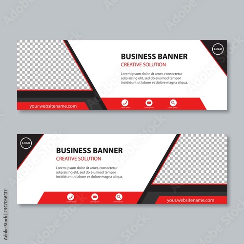 Vector abstract design business banner web template.
