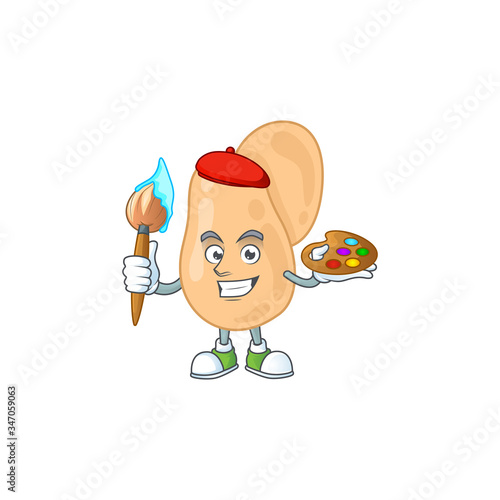 Artistic Artist of sarcina cartoon character painting with a brush