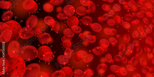 コロナ　ウイルス　赤血球　背景