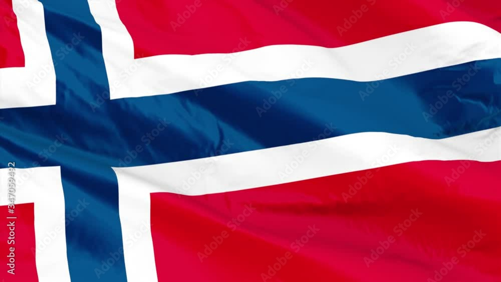 Flag of Nation Norway slowmotion Flag of Nation Norway slowmotion