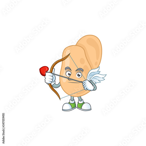 Charming picture of sarcina Cupid mascot design concept with arrow and wings