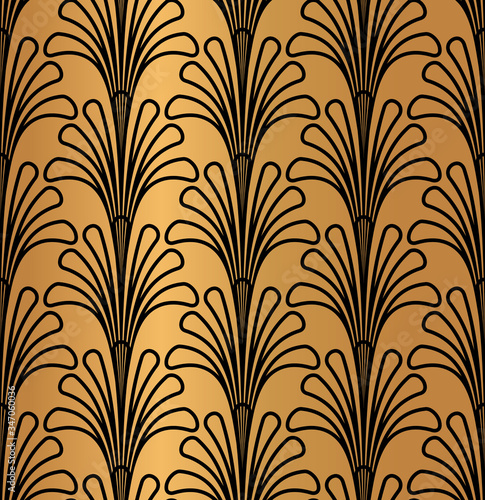 Art Deco Ornament Outline Pattern Background