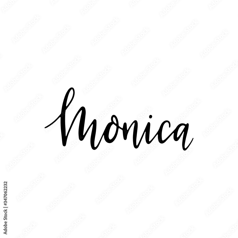 Monica - hand drawn calligraphy personal name. Brush Lettering logo for ...