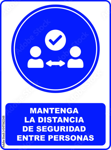 Maintain social distancing sign, banner, decal, sticker. Coronavirus COVID19 photo