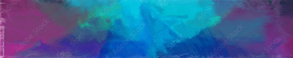abstract natural long wide horizontal background with dark slate blue, dark turquoise and antique fuchsia colors