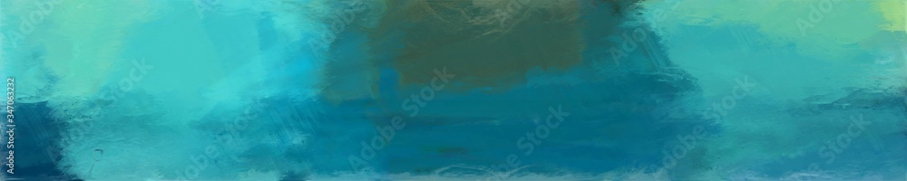 abstract natural long wide horizontal background with teal blue, dark cyan and dark slate gray colors