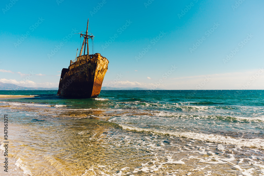 The famous shipwreck near Gythio Greece The famous shipwreck near Gythio Greece