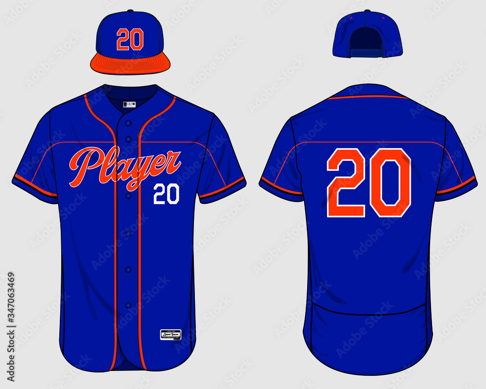 Baseball jersey uniform template mockup vector Stock Vector Adobe Stock