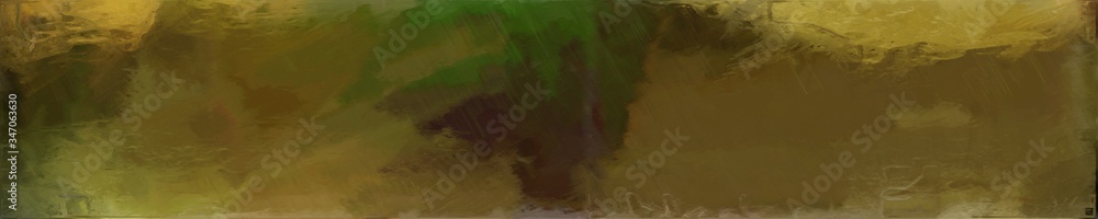 abstract long wide background with dark olive green, peru and brown colors