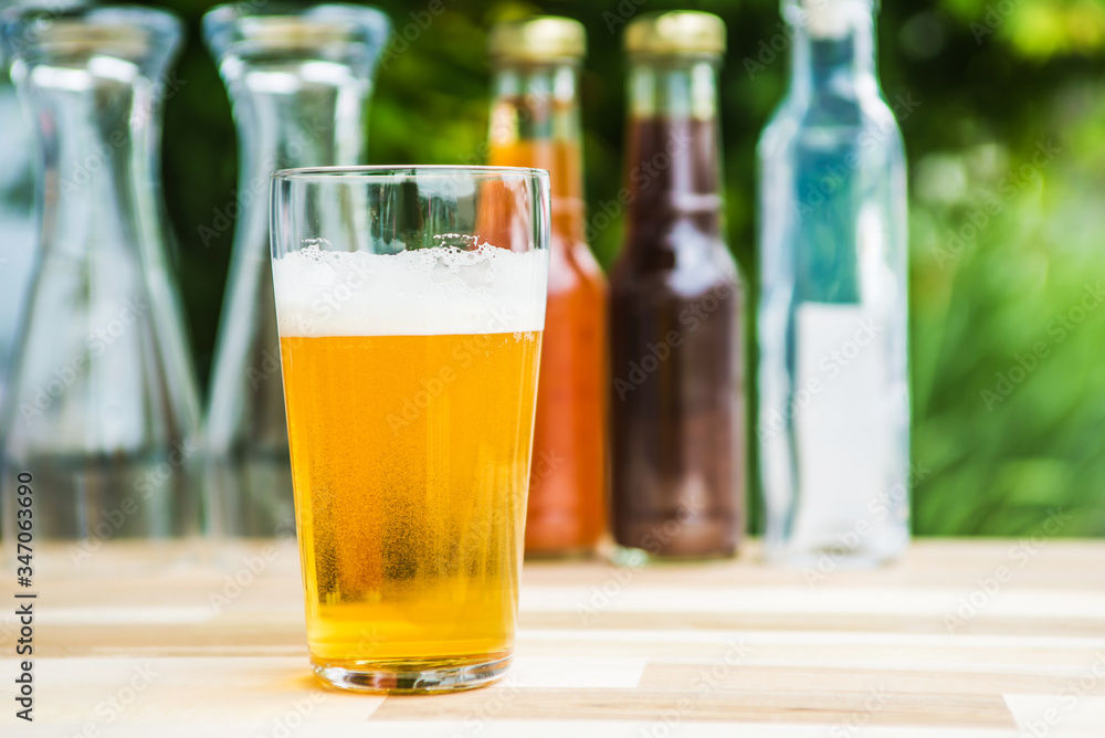 野外でビール 野外でビール