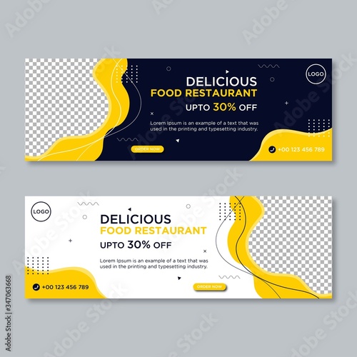 Food restaurant social media post facebook cover timeline web ad banner template
