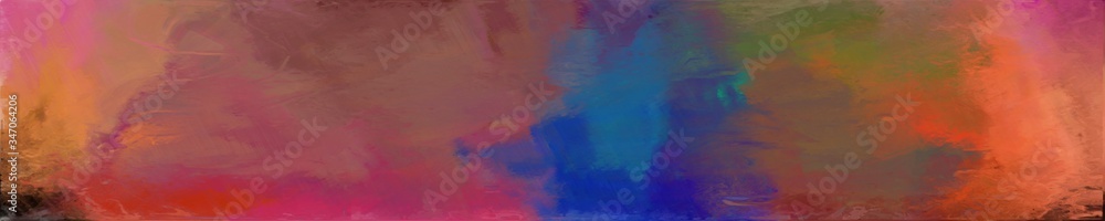 abstract horizontal graphic background with pastel brown, dark slate blue and indian red colors