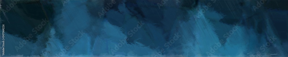 abstract graphic element with long wide background with dark slate gray, teal blue and very dark blue colors