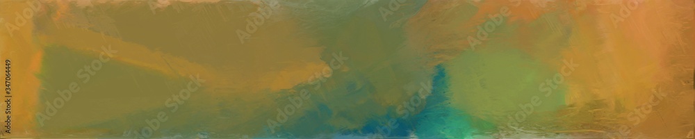 abstract graphic element with long wide horizontal background with pastel brown, sea green and peru colors