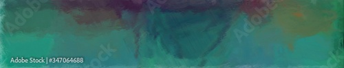 abstract long wide horizontal background with sea green, very dark violet and dim gray colors