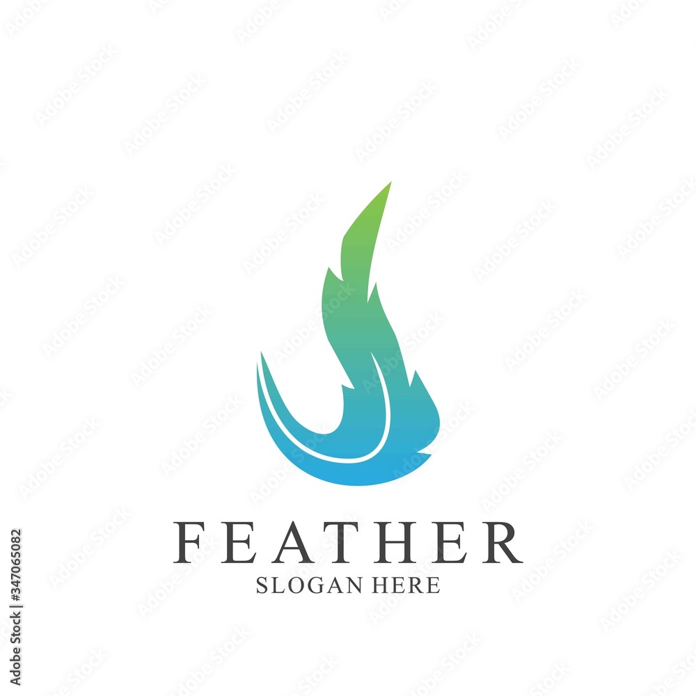 Obraz premium Feather logo design with modern concept