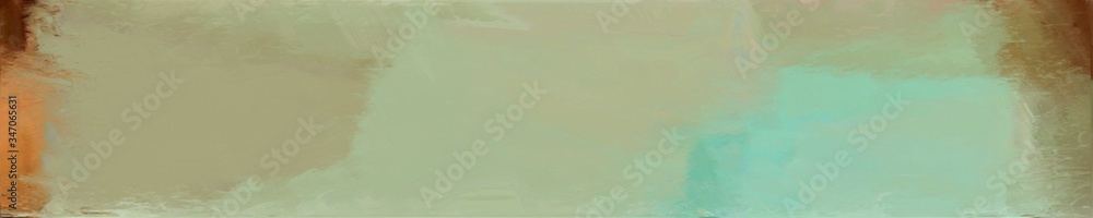 abstract natural long wide horizontal background with dark sea green, chocolate and sienna colors