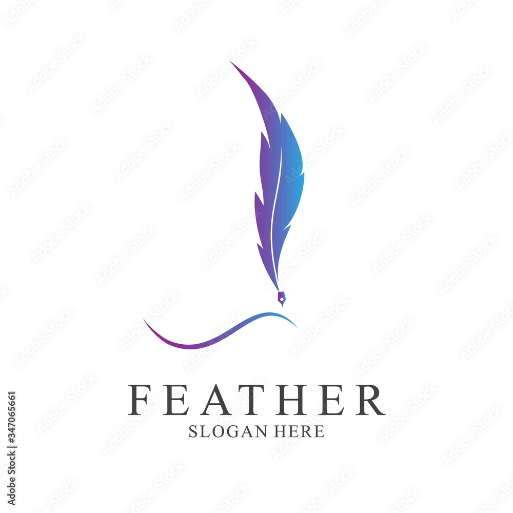 Feather logo design with modern concept Feather logo design with modern concept