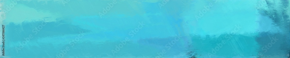 abstract horizontal graphic background with medium turquoise, sky blue and steel blue colors