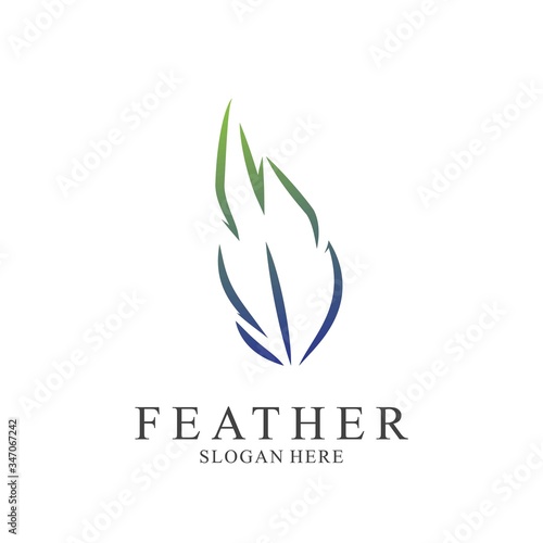 Feather logo design with modern concept © priyo