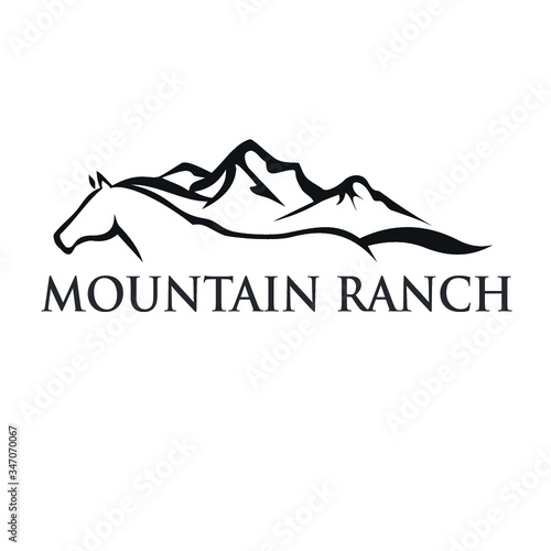the horse ranch logo design concept 