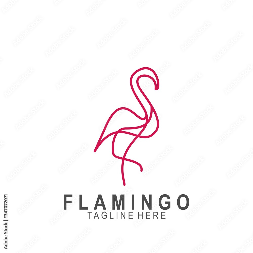 Fototapeta Flamingo logo with modern design