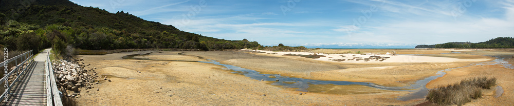 Coastal track in Marahau,Tasman Bay in Abel Tasman National Park,Tasman Region on South Island of New Zealand 
