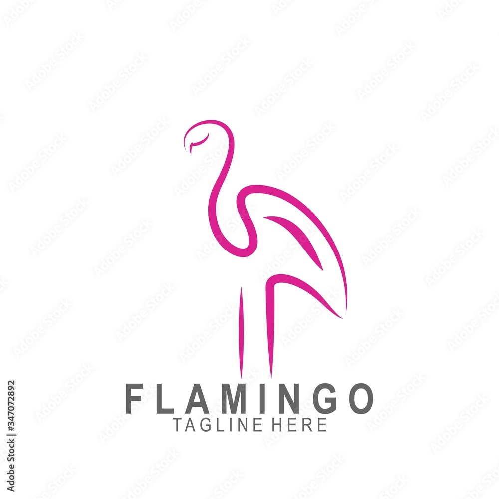 Fototapeta Logo Flamingo o nowoczesnym designie
