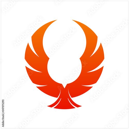 Flying Phoenix Fire Bird abstract Logo design vector template. Dove Eagle Logotype concept icon