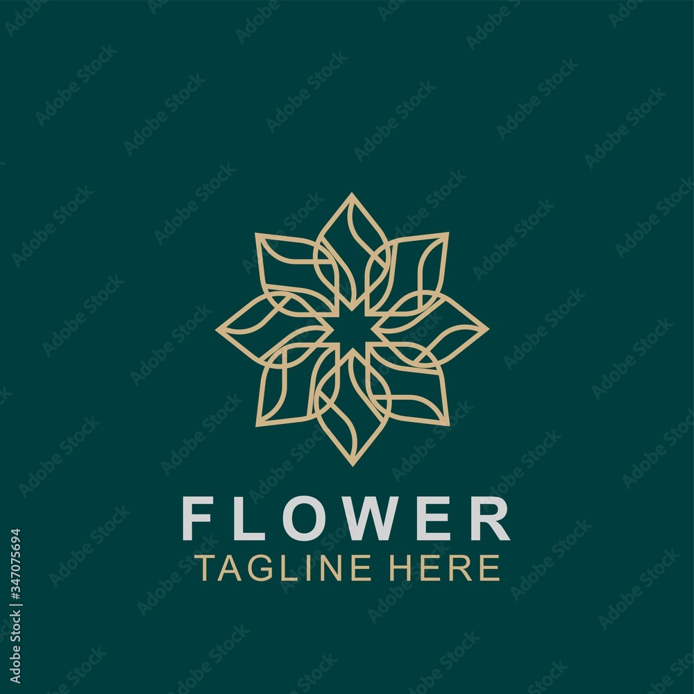 Luxury floral logo design. Ornament flower abstract vector Luxury floral logo design. Ornament flower abstract vector