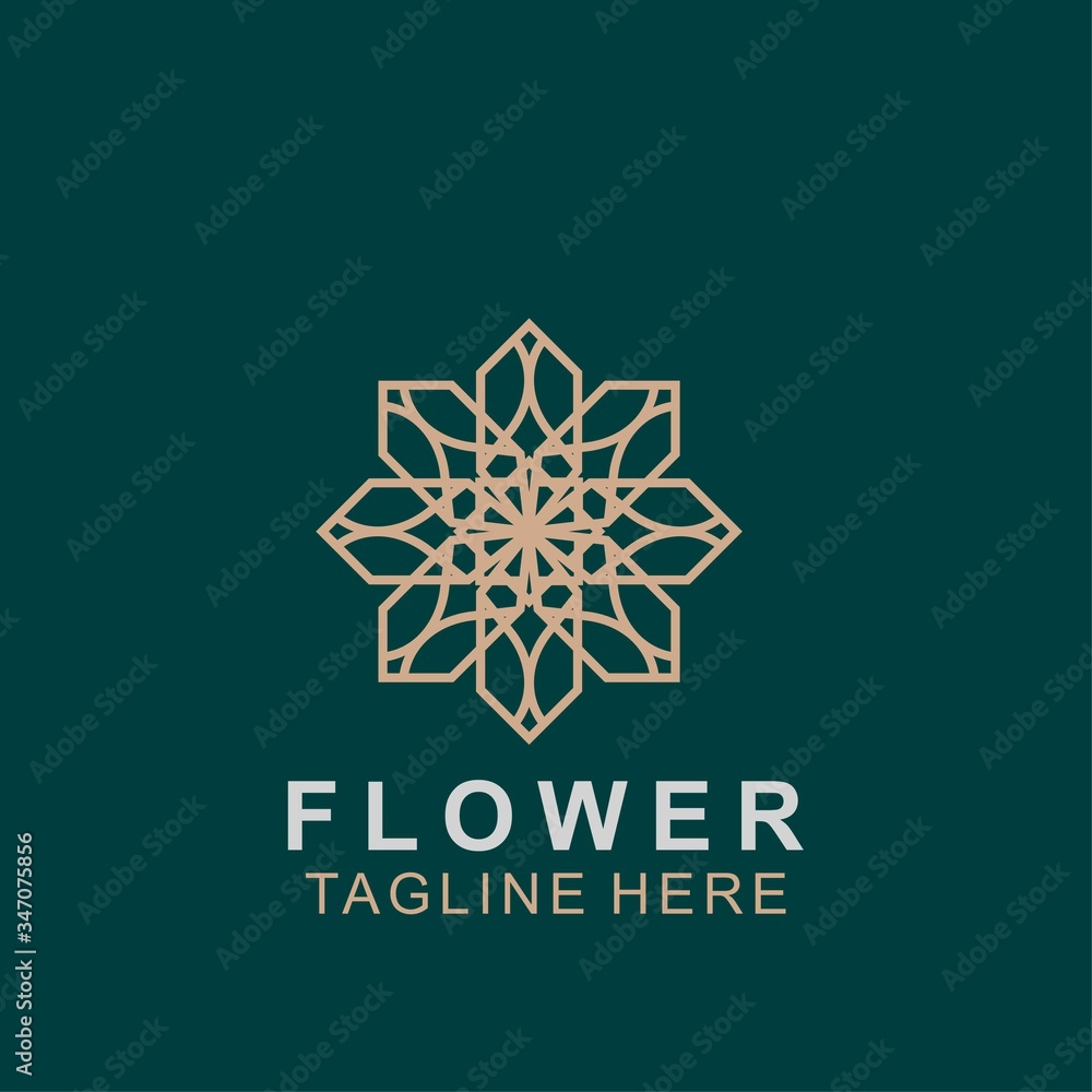 Luxury floral logo design. Ornament flower abstract vector Luxury floral logo design. Ornament flower abstract vector