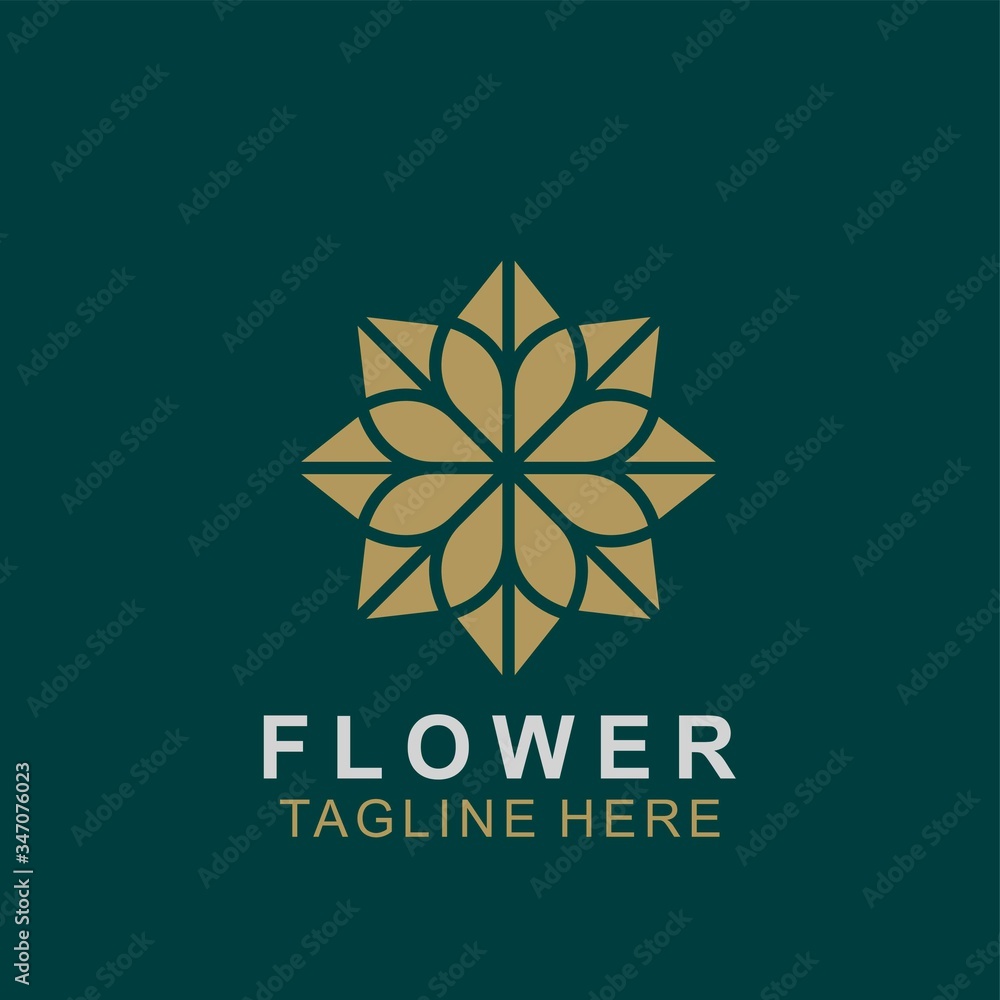 Luxury floral logo design. Ornament flower abstract vector Luxury floral logo design. Ornament flower abstract vector
