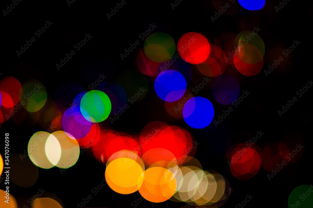 Fototapeta premium Abstract multi colors style with lights bokeh background
