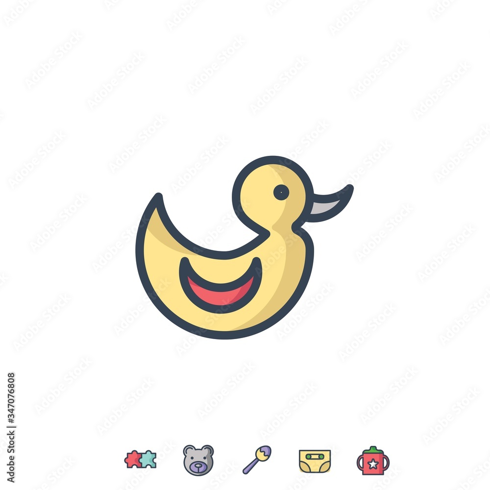 duck toy icon vector illustration for website and graphic design