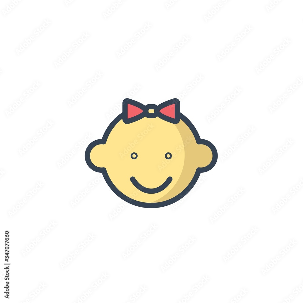 baby girl icon vector illustration for website and graphic design