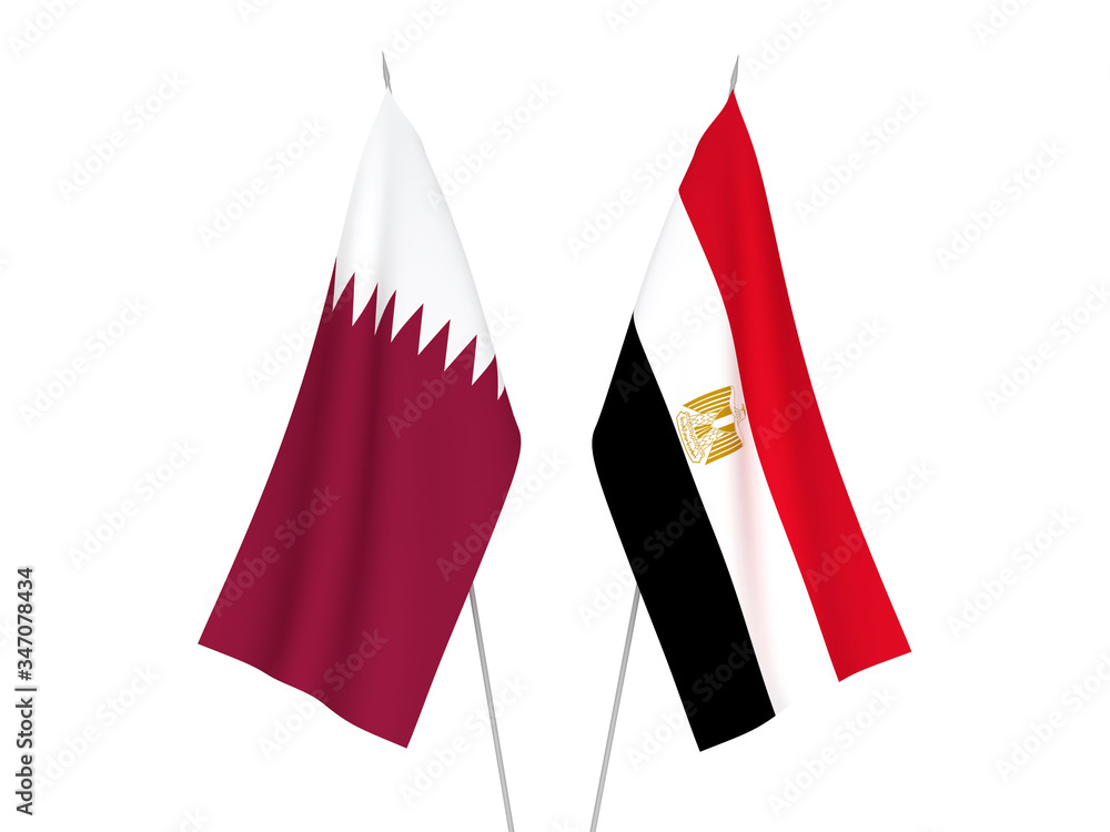Egypt and Qatar flags Egypt and Qatar flags
