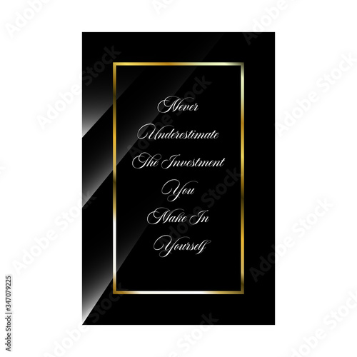 luxury styles positive quotes. never underestimate the investment you make in yourself. beauty elegant inspiring motivational quote vector typography illustration stock