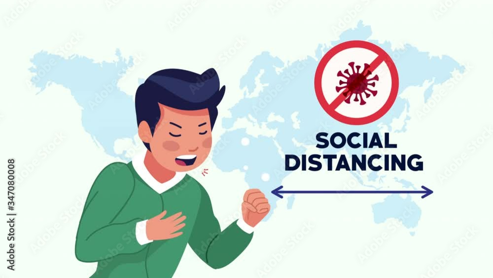 social distancing campaign with man sick social distancing campaign with man sick