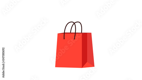 Colorful Empty Shopping Bags Isolated in White.