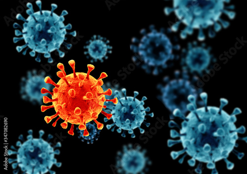 The virus abstract vector 3d microbecomputer virus, allergic bacteria, medical care, microbiology. The pathogen, infectious small cell