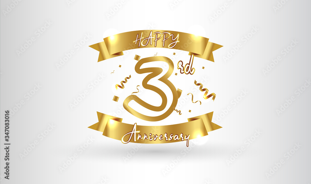 Anniversary celebration background. with the 3rd number in gold and ...