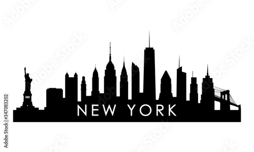New York skyline silhouette. Black New York city design isolated on white background. © greens87