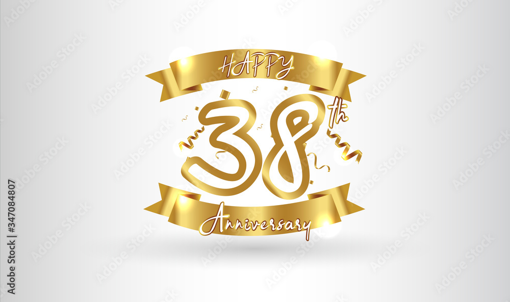 Anniversary celebration background. with the 38th number in gold and ...