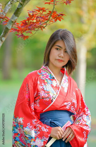 Portrait of girl in Japanese style costume